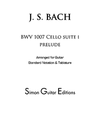 Bach BWV 1007 Prelude w/TAB